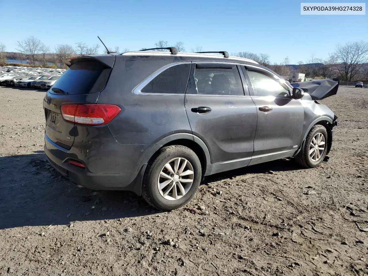 2017 Kia Sorento Lx VIN: 5XYPGDA39HG274328 Lot: 79428434