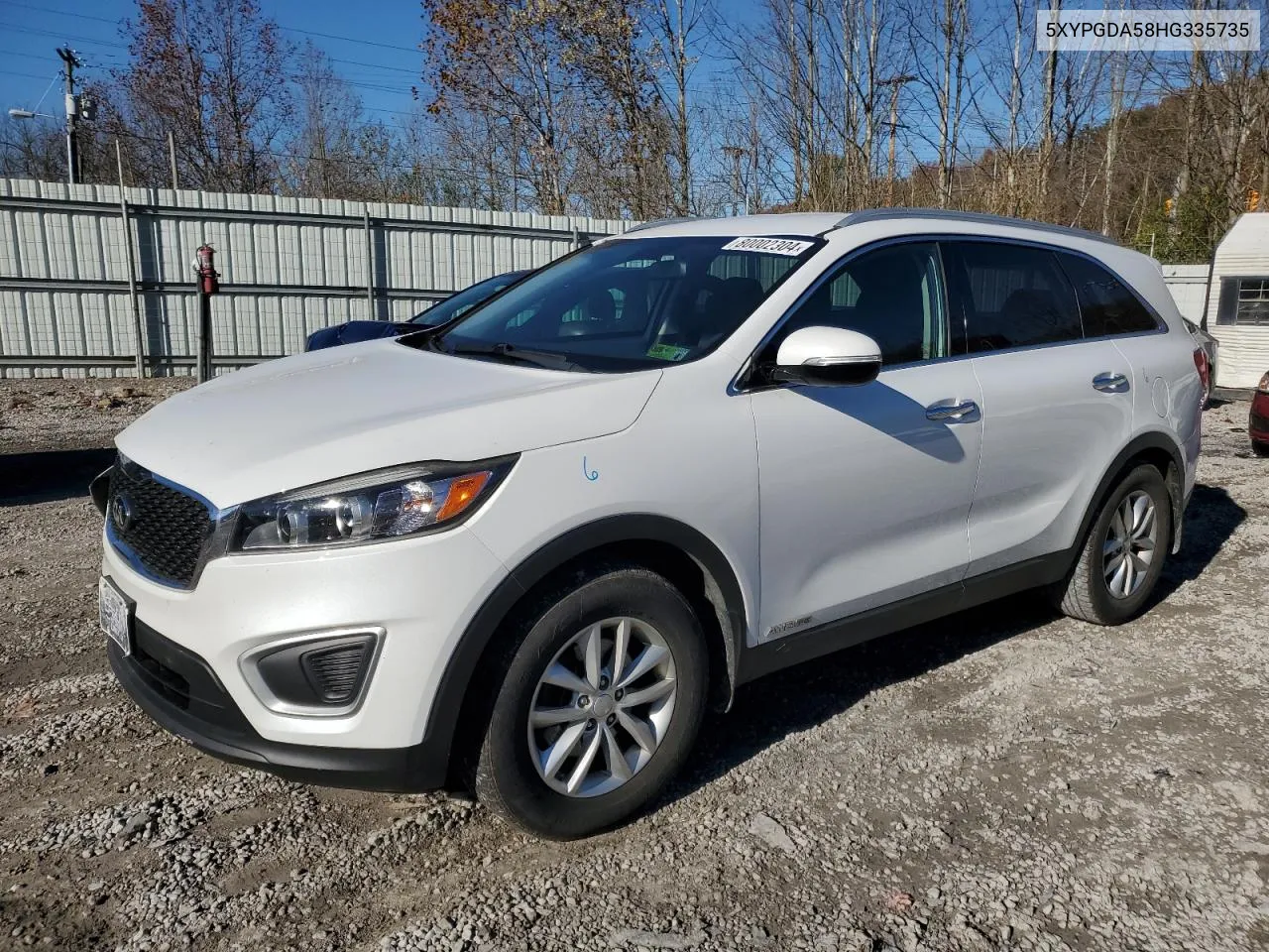 2017 Kia Sorento Lx VIN: 5XYPGDA58HG335735 Lot: 80002304