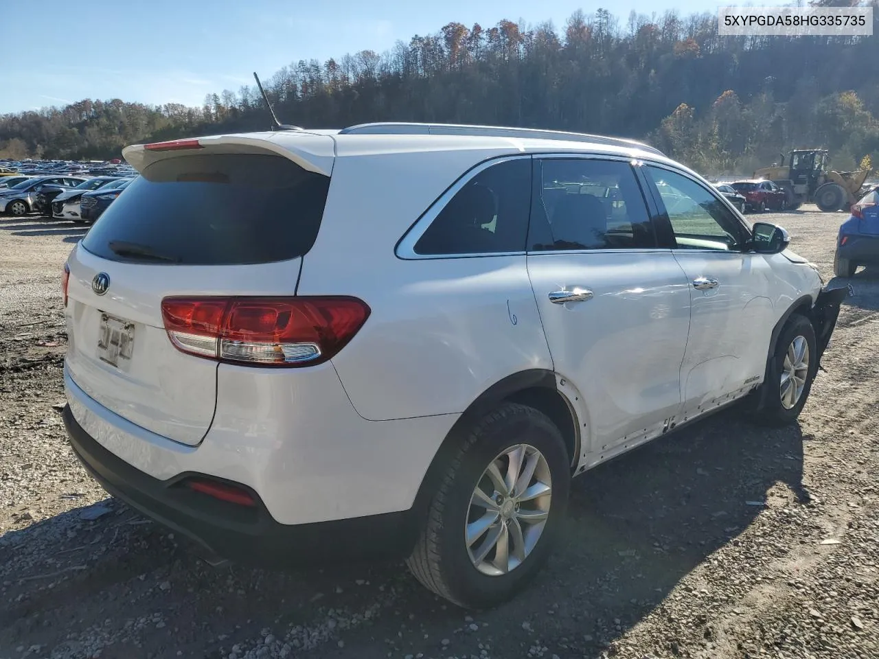 2017 Kia Sorento Lx VIN: 5XYPGDA58HG335735 Lot: 80002304