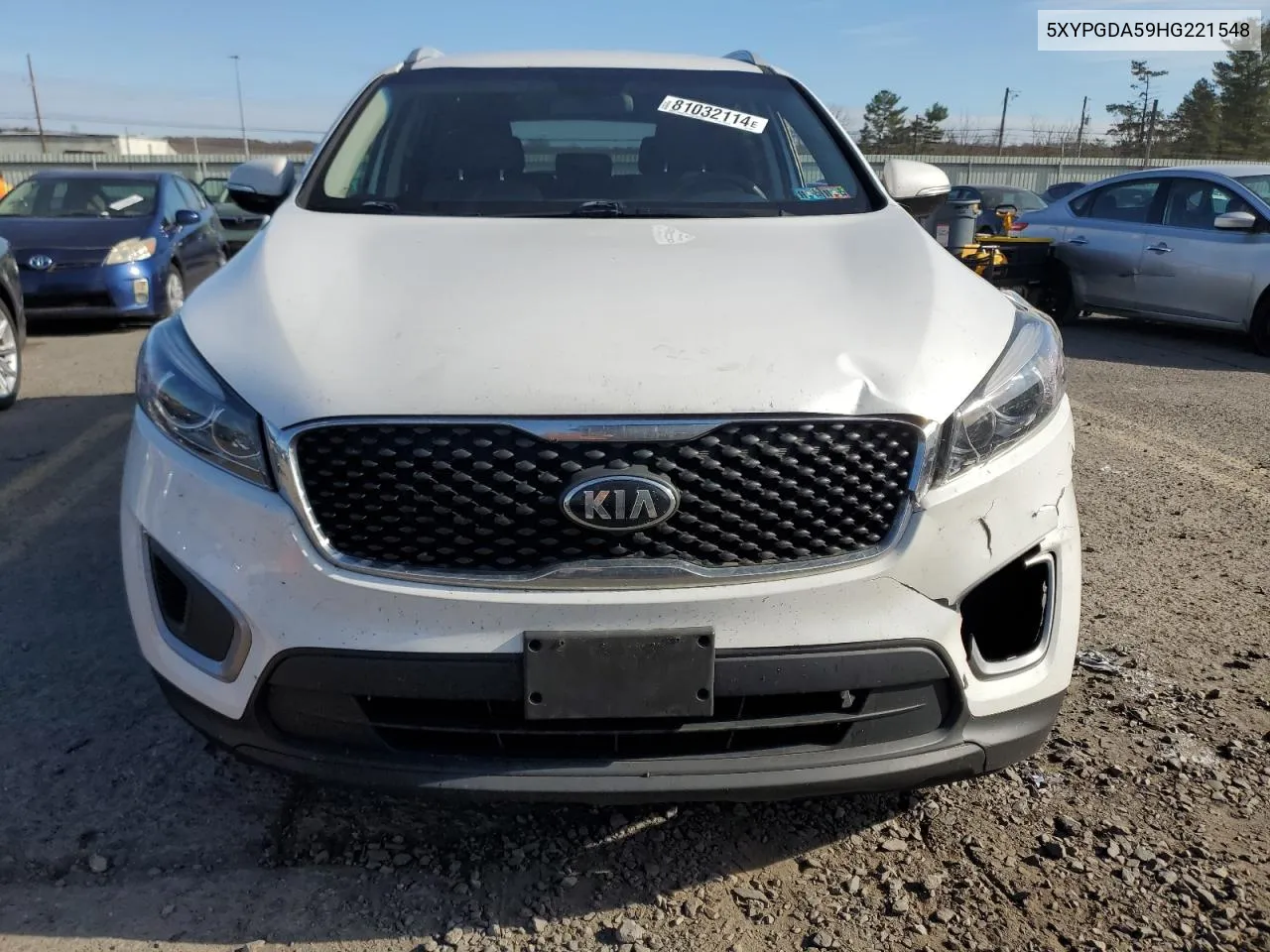 2017 Kia Sorento Lx VIN: 5XYPGDA59HG221548 Lot: 81032114