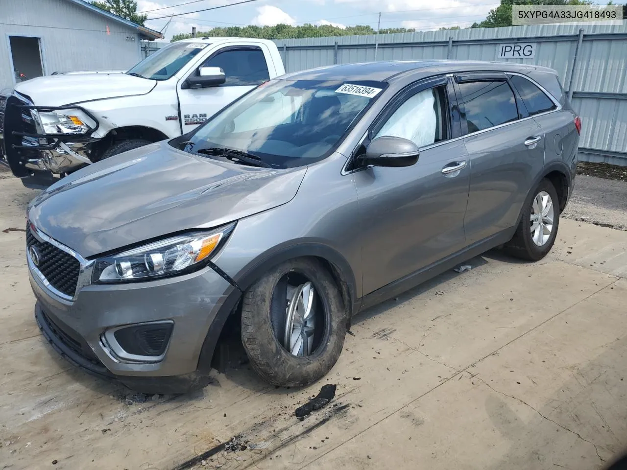 2018 Kia Sorento Lx VIN: 5XYPG4A33JG418493 Lot: 63516394