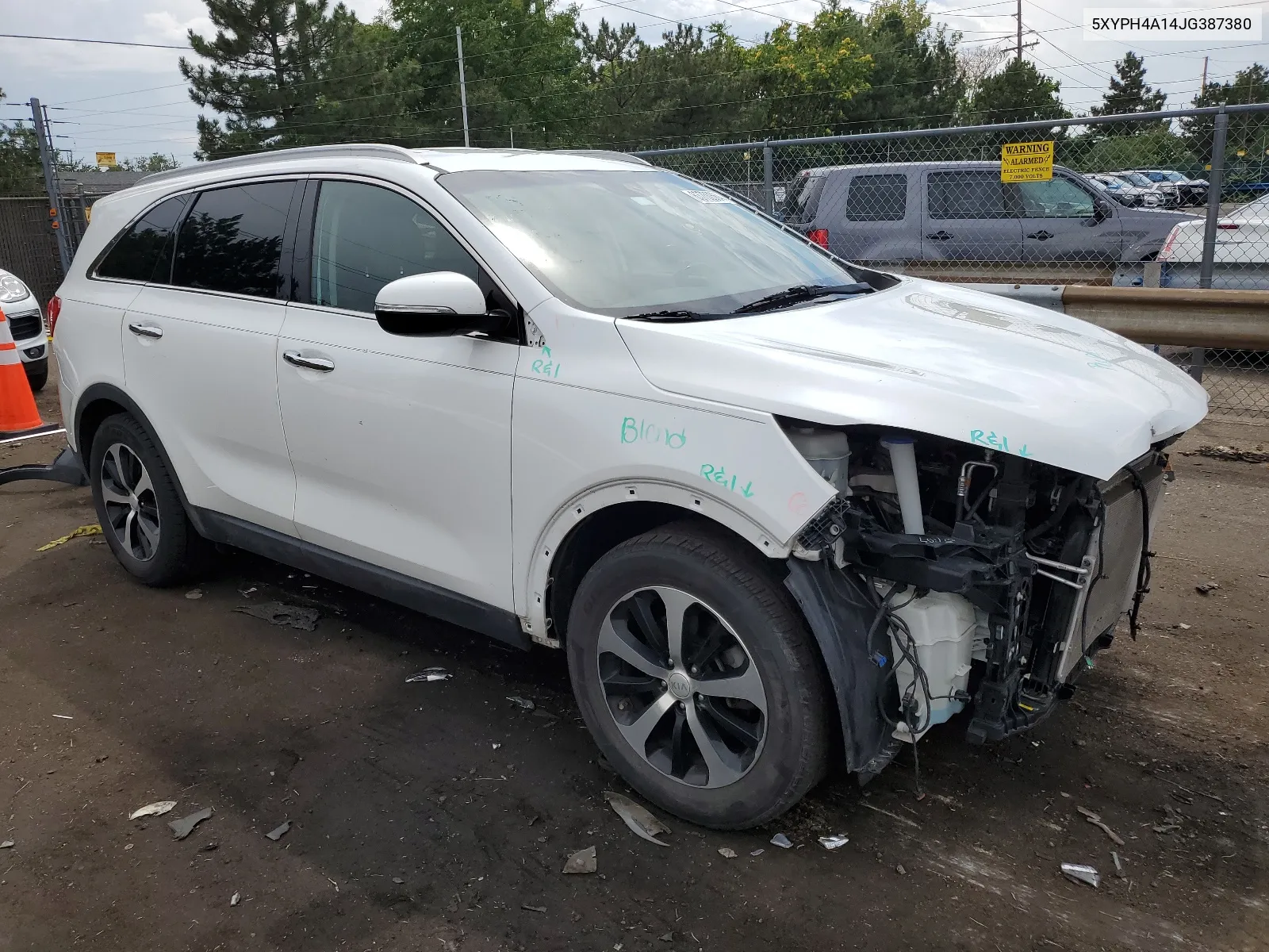 2018 Kia Sorento Ex VIN: 5XYPH4A14JG387380 Lot: 63700564