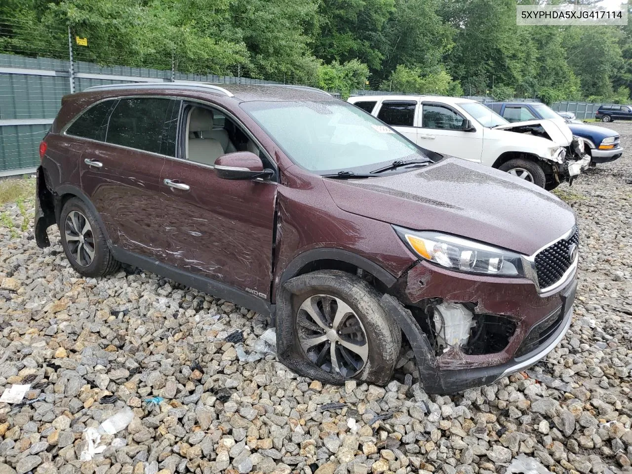 5XYPHDA5XJG417114 2018 Kia Sorento Ex