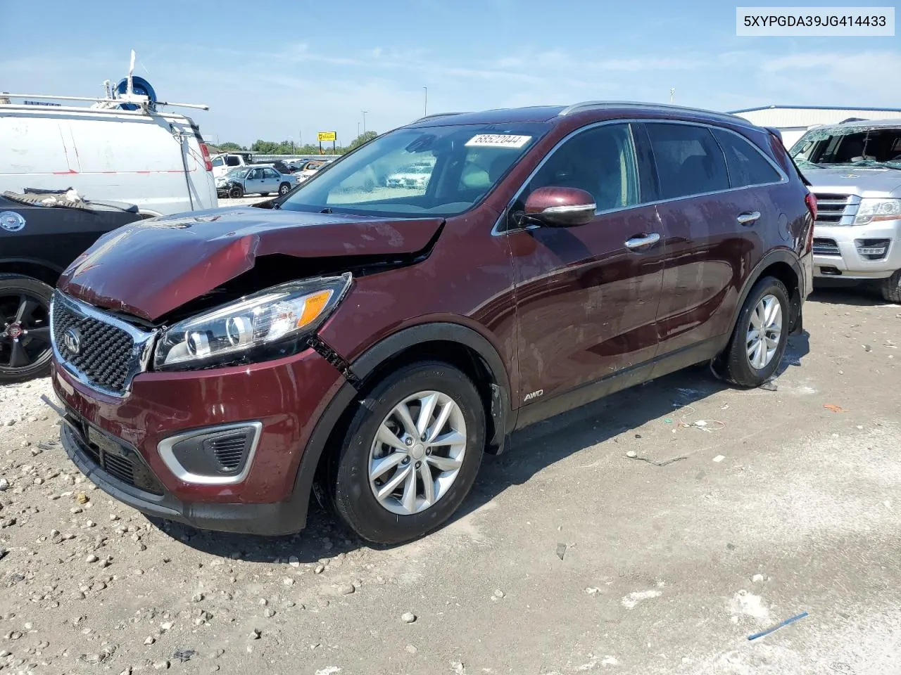 2018 Kia Sorento Lx VIN: 5XYPGDA39JG414433 Lot: 68522044