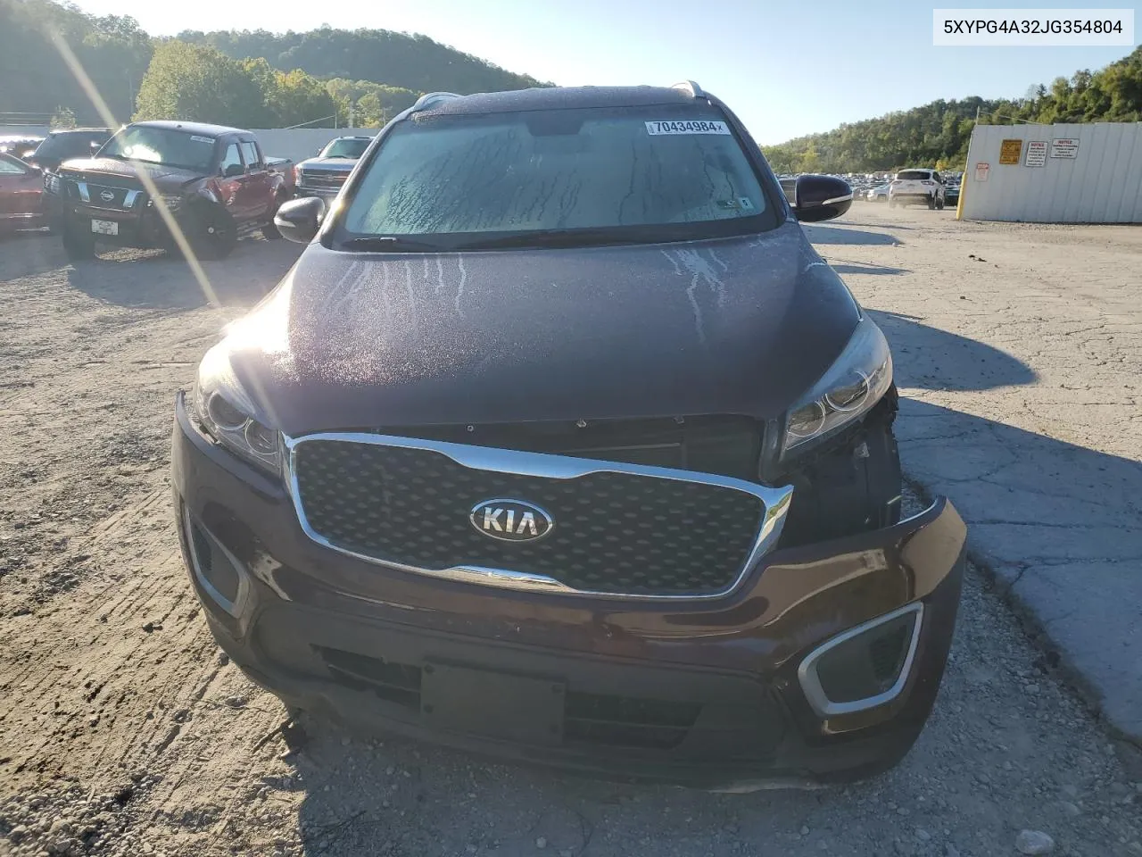 2018 Kia Sorento Lx VIN: 5XYPG4A32JG354804 Lot: 70434984