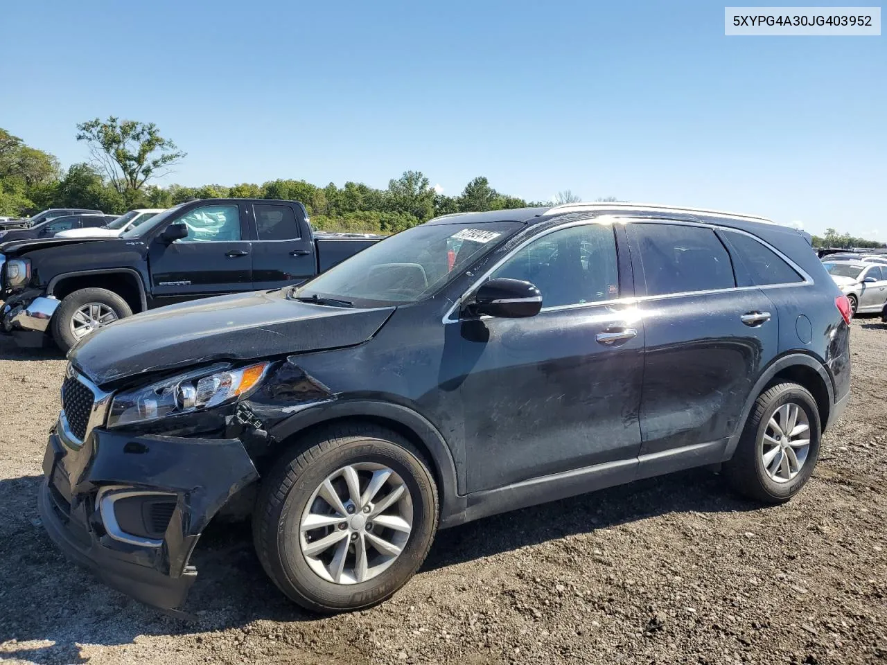 2018 Kia Sorento Lx VIN: 5XYPG4A30JG403952 Lot: 72792474