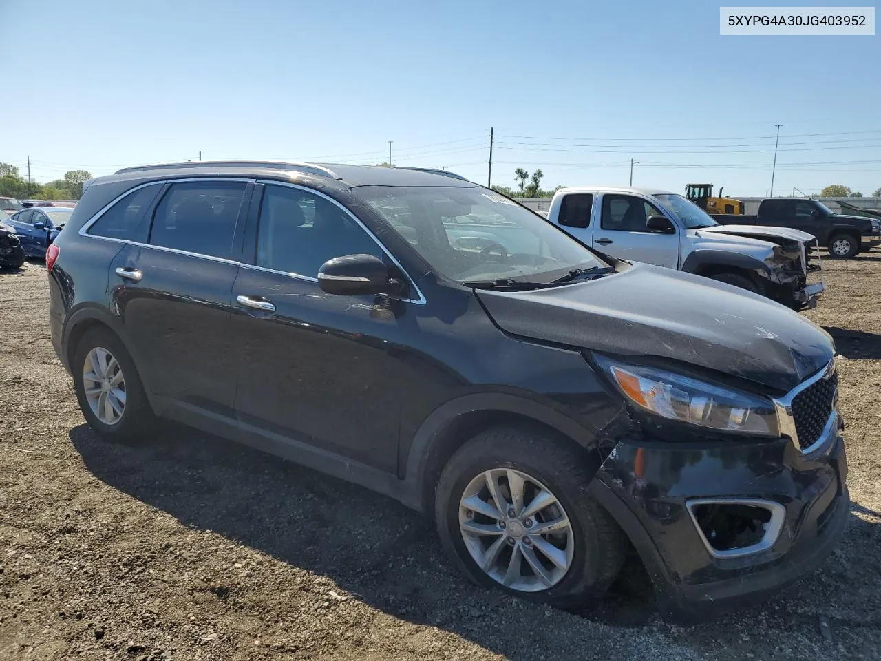 2018 Kia Sorento Lx VIN: 5XYPG4A30JG403952 Lot: 72792474