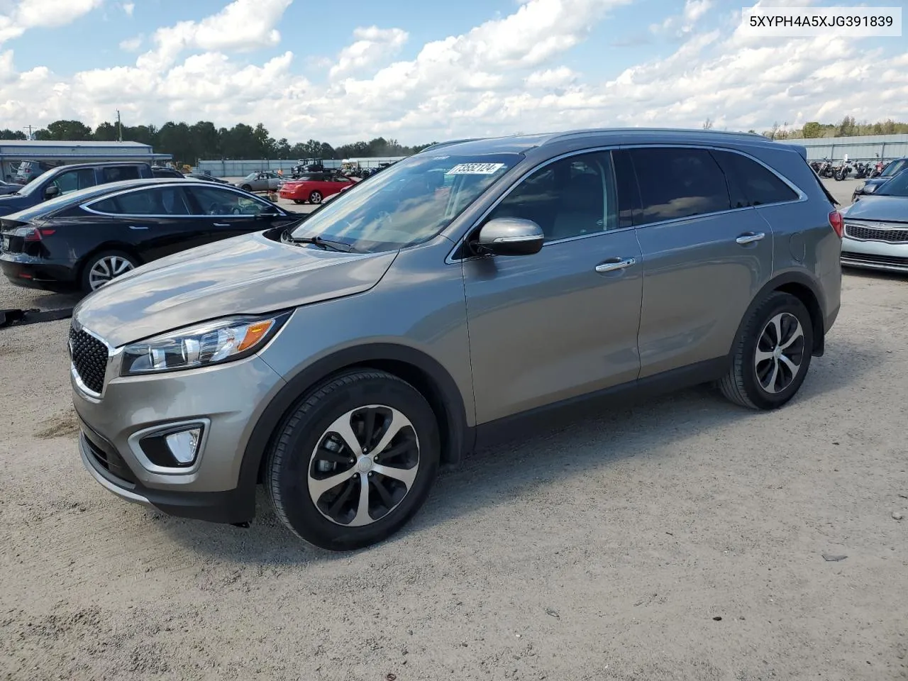 2018 Kia Sorento Ex VIN: 5XYPH4A5XJG391839 Lot: 73552124