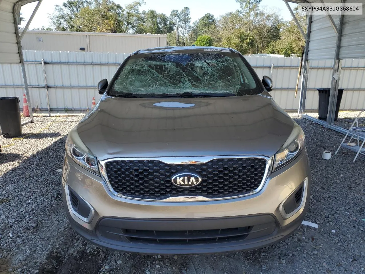 2018 Kia Sorento Lx VIN: 5XYPG4A33JG358604 Lot: 73970584