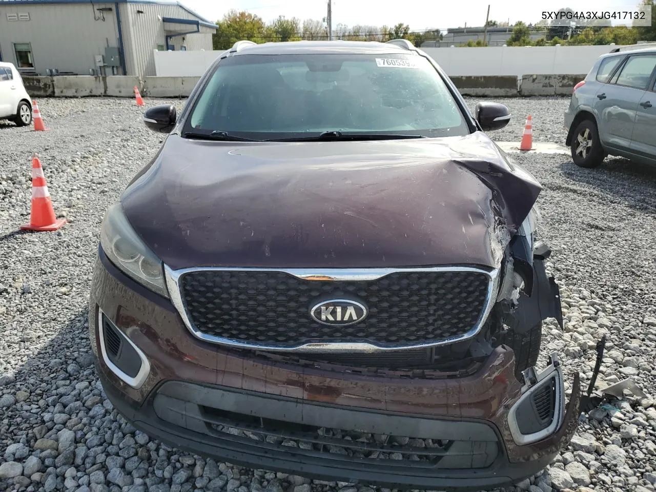 2018 Kia Sorento Lx VIN: 5XYPG4A3XJG417132 Lot: 76053934