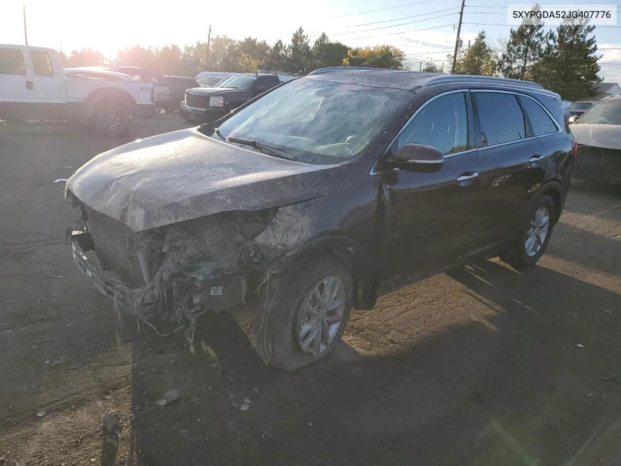 2018 Kia Sorento Lx VIN: 5XYPGDA52JG407776 Lot: 76348914