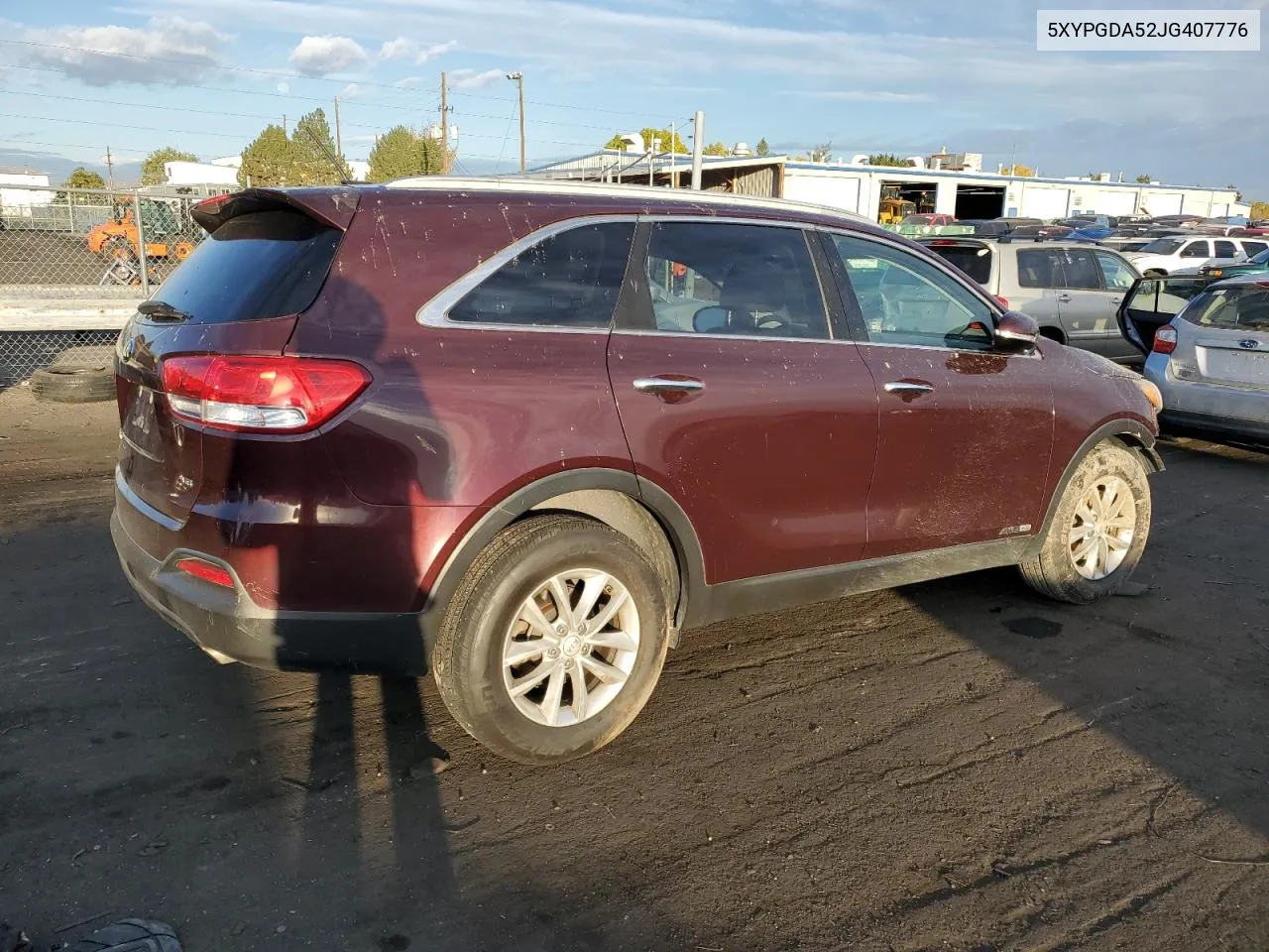 2018 Kia Sorento Lx VIN: 5XYPGDA52JG407776 Lot: 76348914