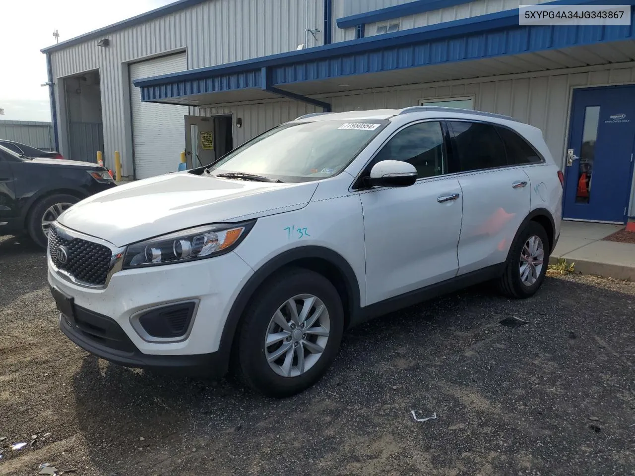 2018 Kia Sorento Lx VIN: 5XYPG4A34JG343867 Lot: 77950554