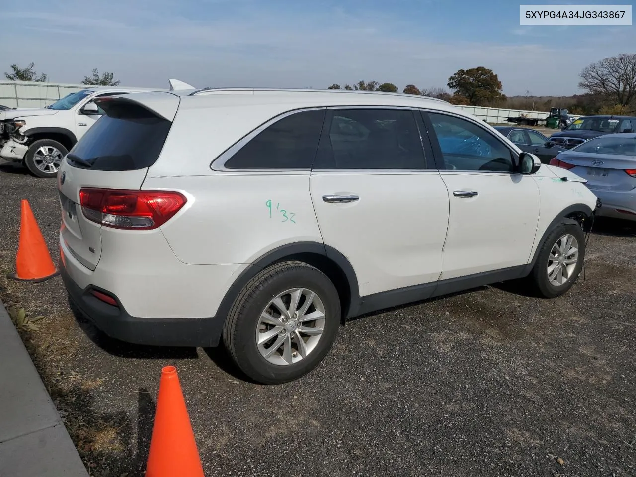 2018 Kia Sorento Lx VIN: 5XYPG4A34JG343867 Lot: 77950554