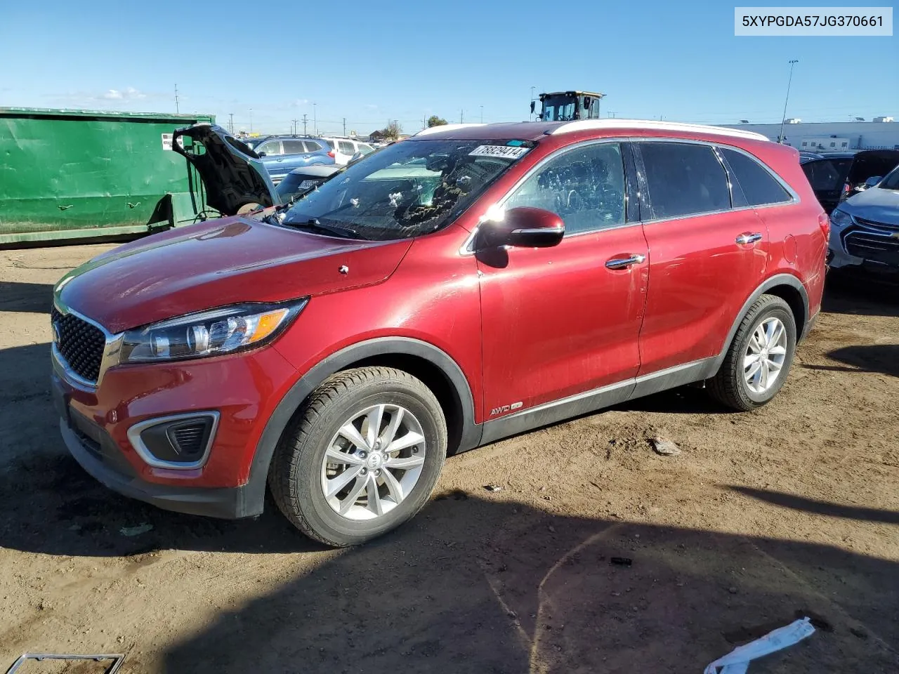 2018 Kia Sorento Lx VIN: 5XYPGDA57JG370661 Lot: 78829414