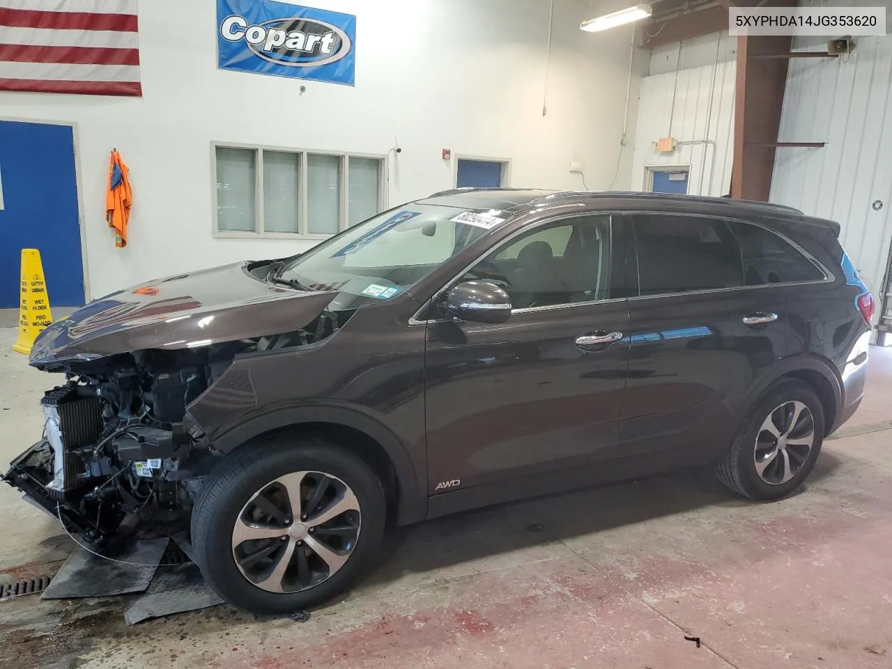 2018 Kia Sorento Ex VIN: 5XYPHDA14JG353620 Lot: 80290414