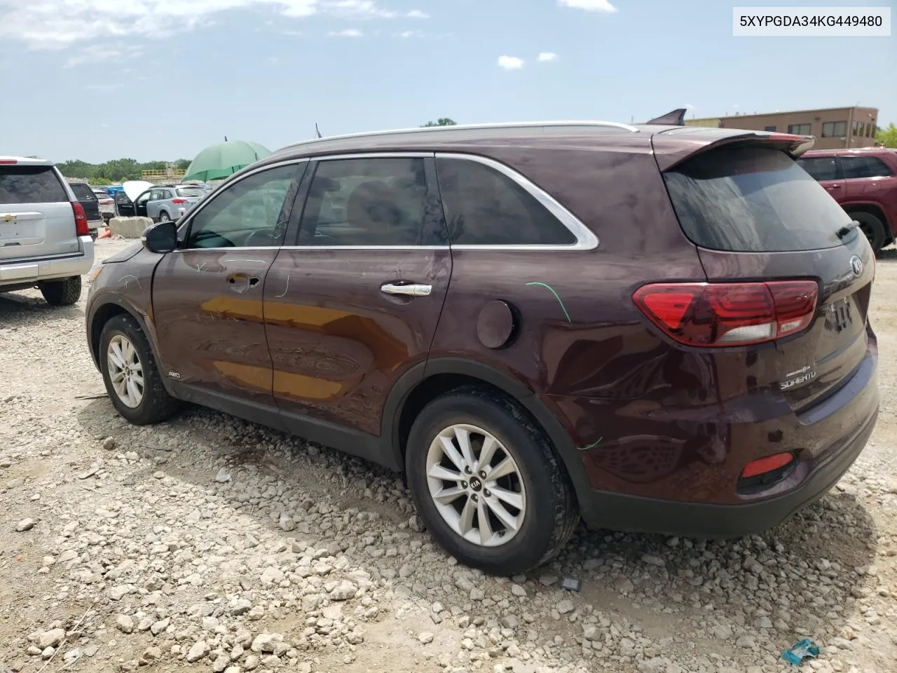 2019 Kia Sorento L VIN: 5XYPGDA34KG449480 Lot: 58871464