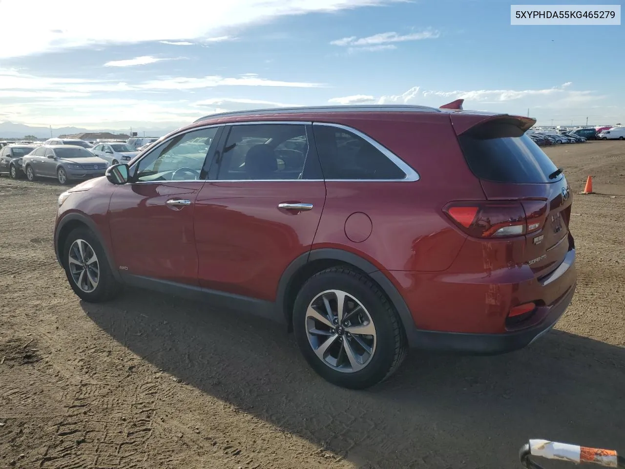 2019 Kia Sorento Ex VIN: 5XYPHDA55KG465279 Lot: 59540894