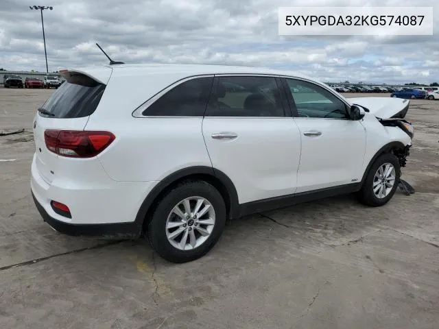 2019 Kia Sorento L VIN: 5XYPGDA32KG574087 Lot: 61393894