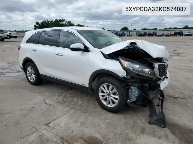 2019 Kia Sorento L VIN: 5XYPGDA32KG574087 Lot: 61393894