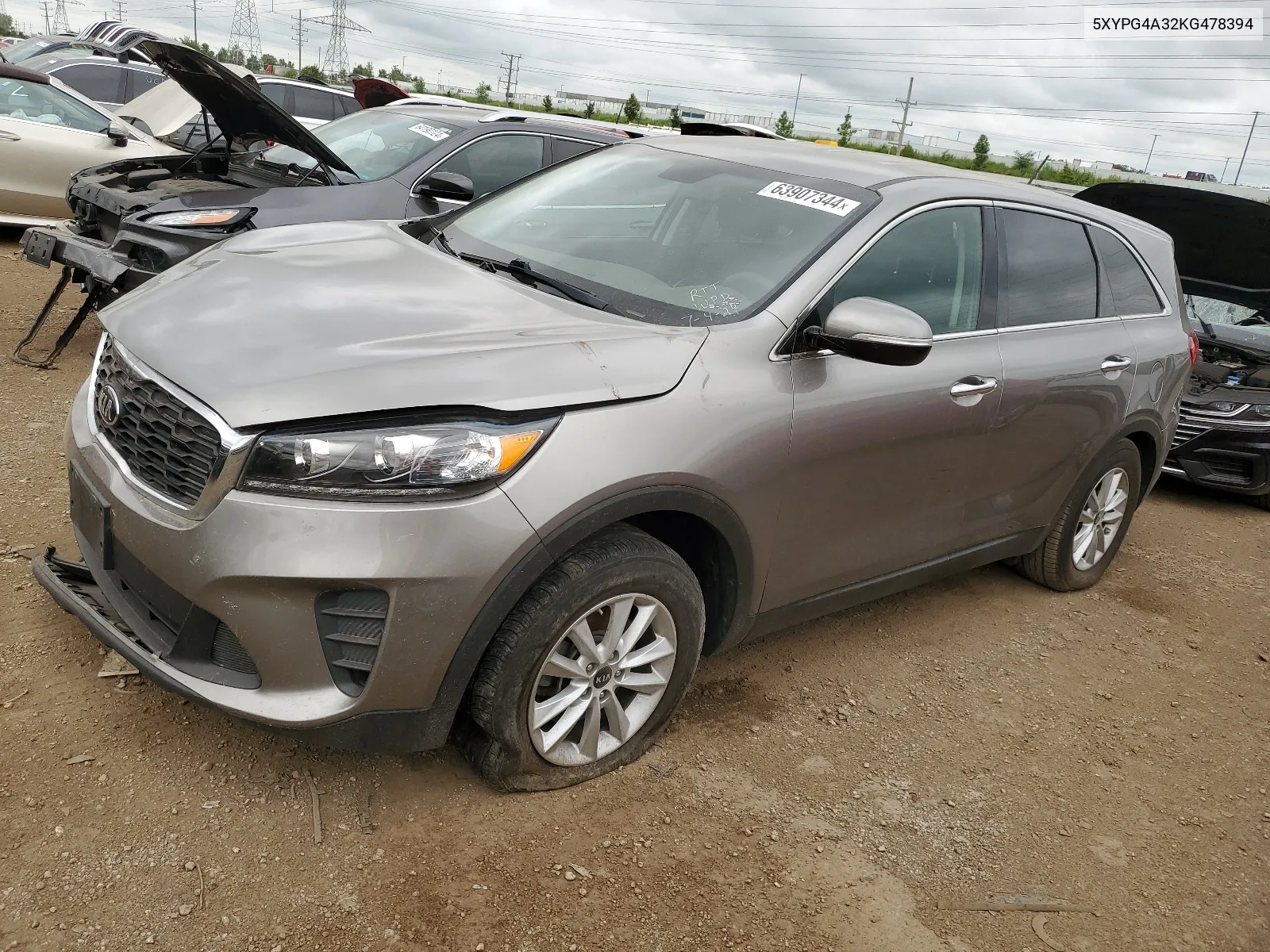 2019 Kia Sorento L VIN: 5XYPG4A32KG478394 Lot: 63907344