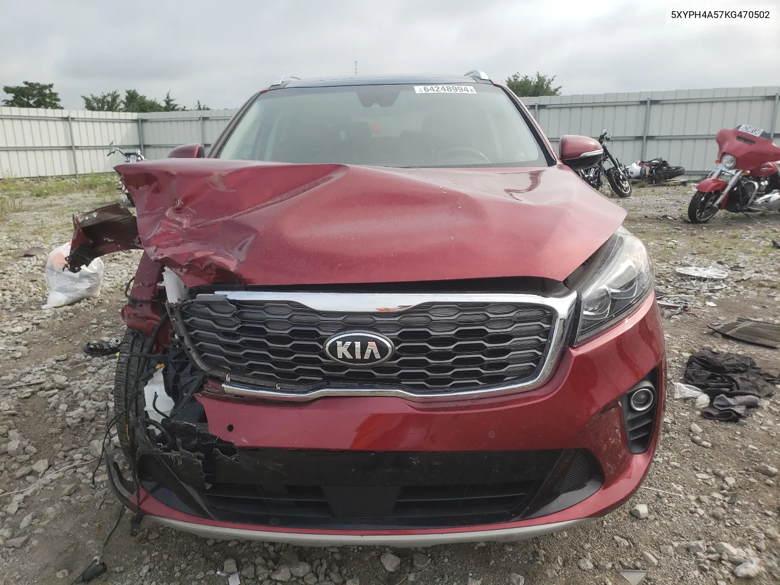 2019 Kia Sorento Ex VIN: 5XYPH4A57KG470502 Lot: 64248994