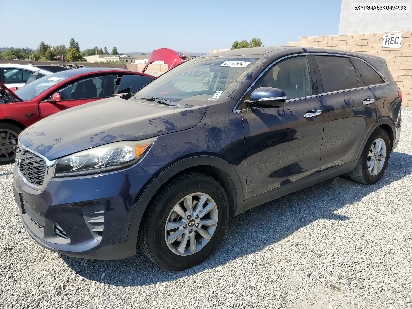 2019 Kia Sorento Lx VIN: 5XYPG4A53KG494993 Lot: 64794684