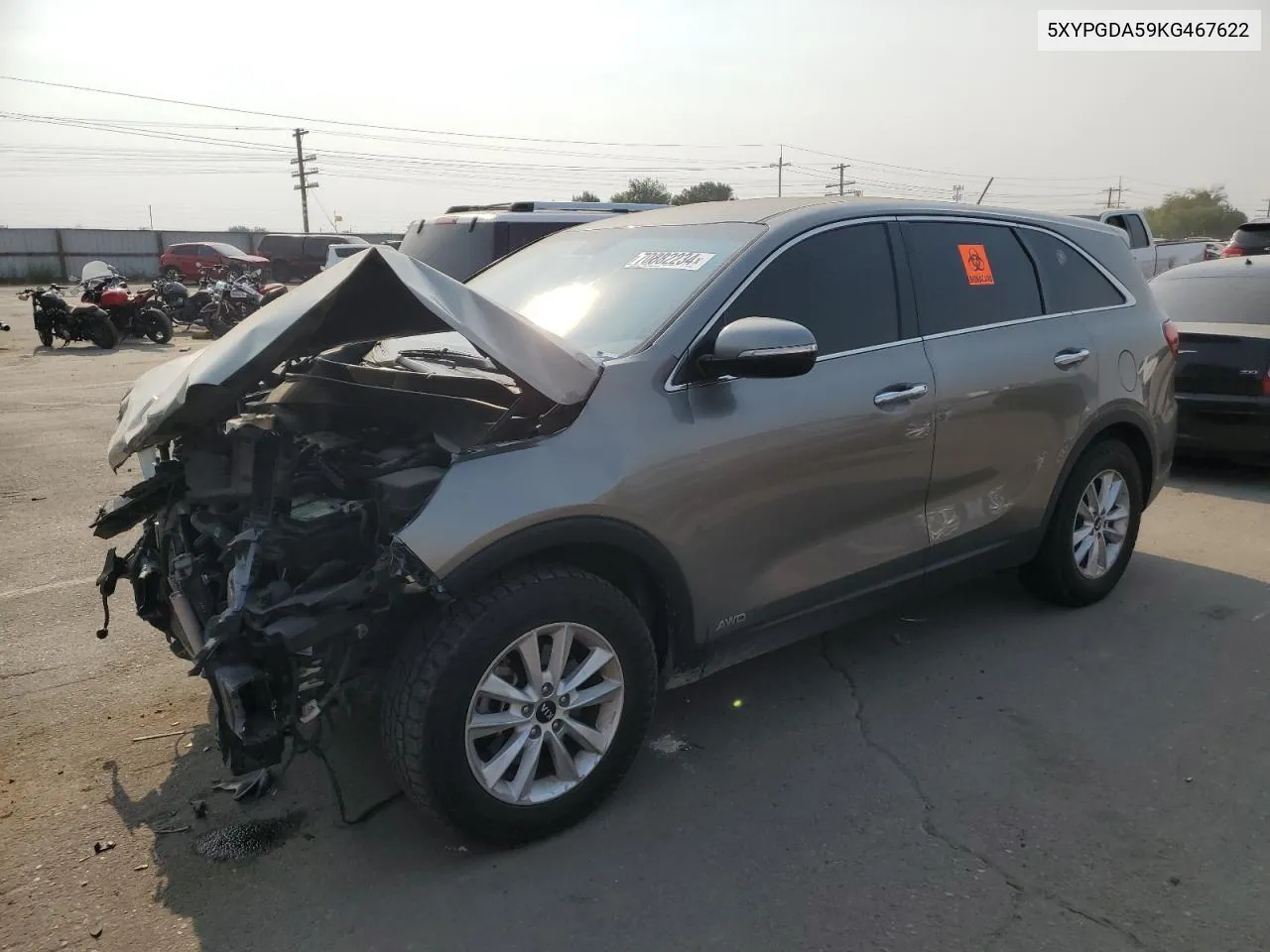 2019 Kia Sorento Lx VIN: 5XYPGDA59KG467622 Lot: 70882234