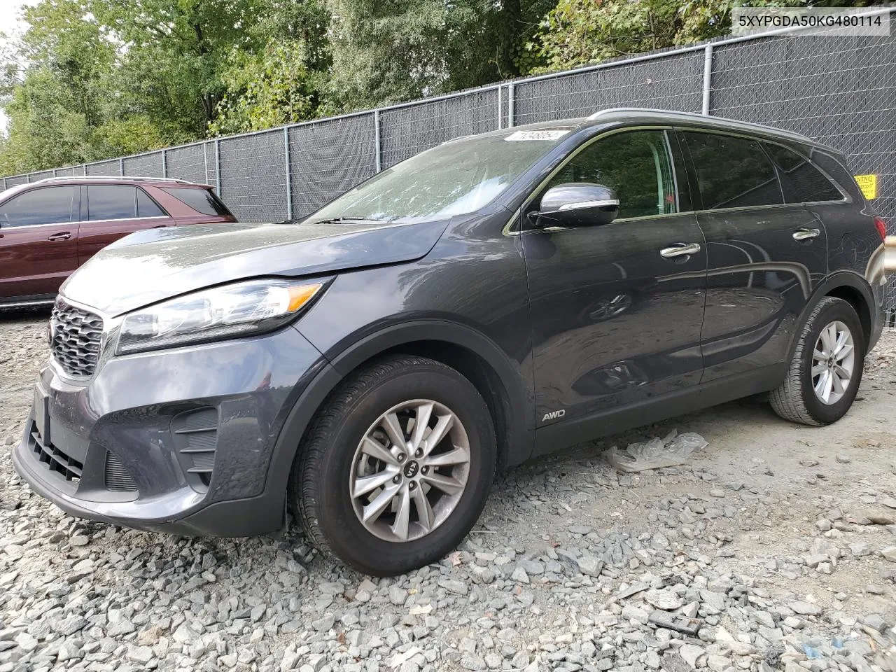 2019 Kia Sorento Lx VIN: 5XYPGDA50KG480114 Lot: 71248054