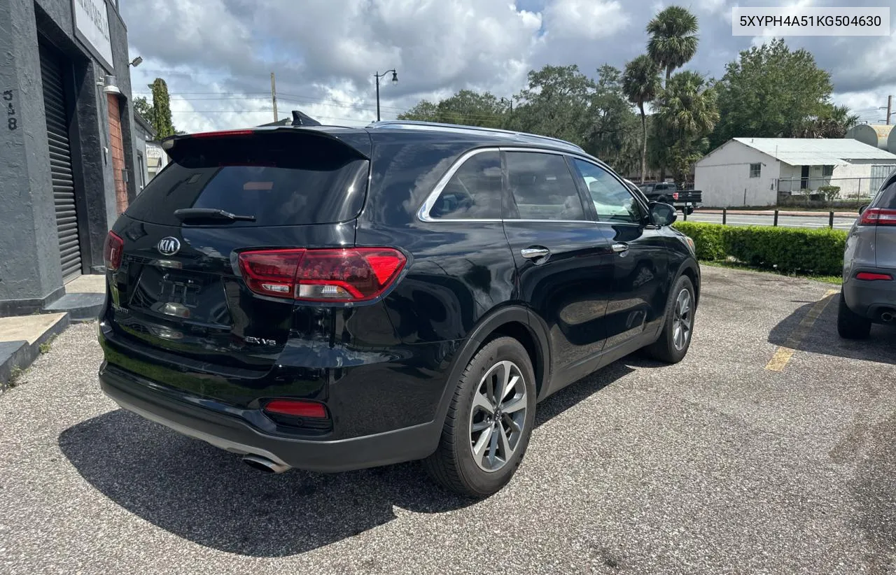 2019 Kia Sorento Ex VIN: 5XYPH4A51KG504630 Lot: 71320074