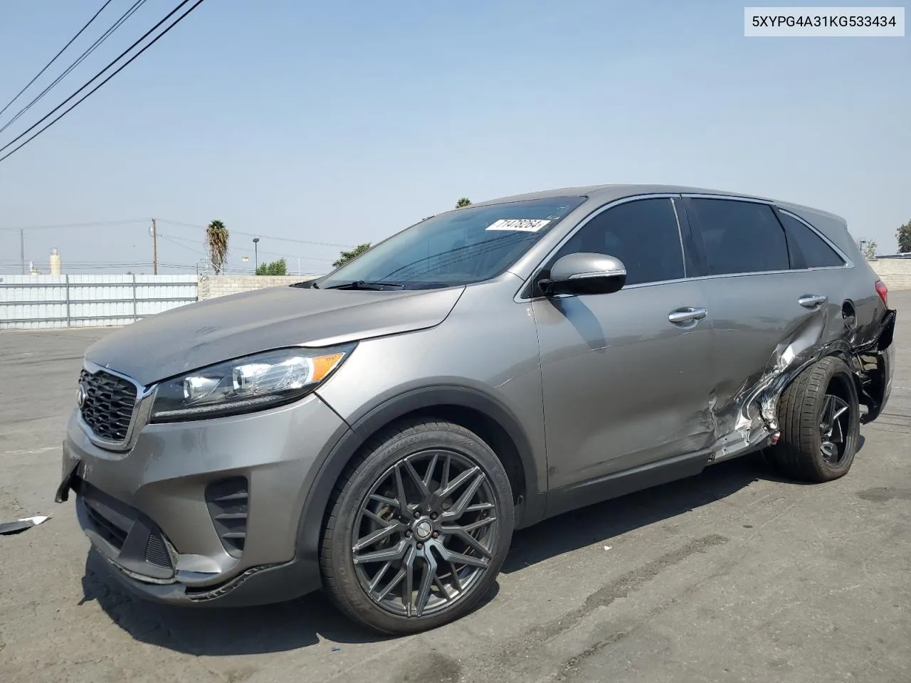 2019 Kia Sorento L VIN: 5XYPG4A31KG533434 Lot: 71478264