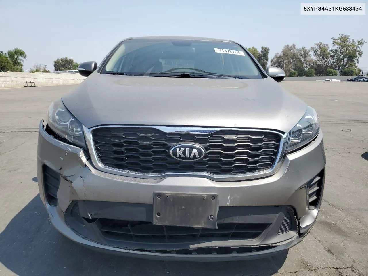 2019 Kia Sorento L VIN: 5XYPG4A31KG533434 Lot: 71478264