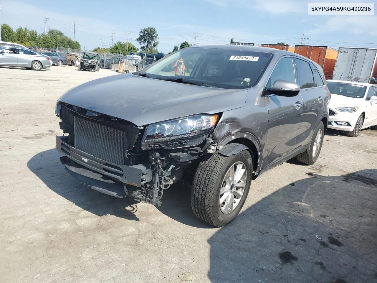 2019 Kia Sorento Lx VIN: 5XYPG4A59KG490236 Lot: 71549474