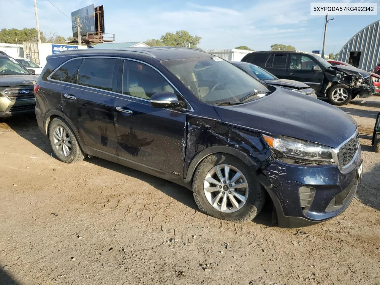 2019 Kia Sorento Lx VIN: 5XYPGDA57KG492342 Lot: 72059794