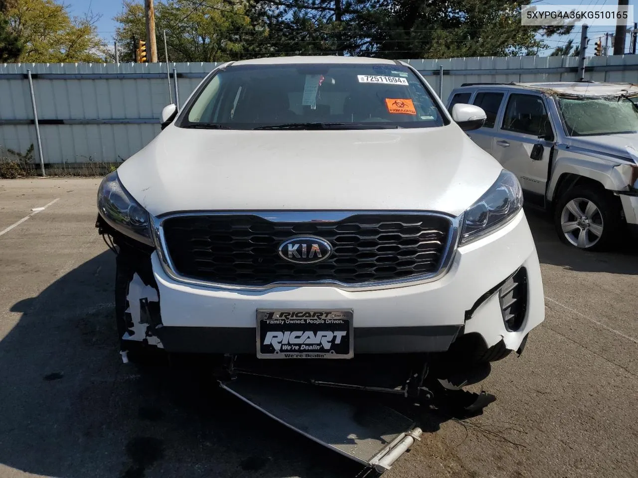 2019 Kia Sorento L VIN: 5XYPG4A36KG510165 Lot: 72511694