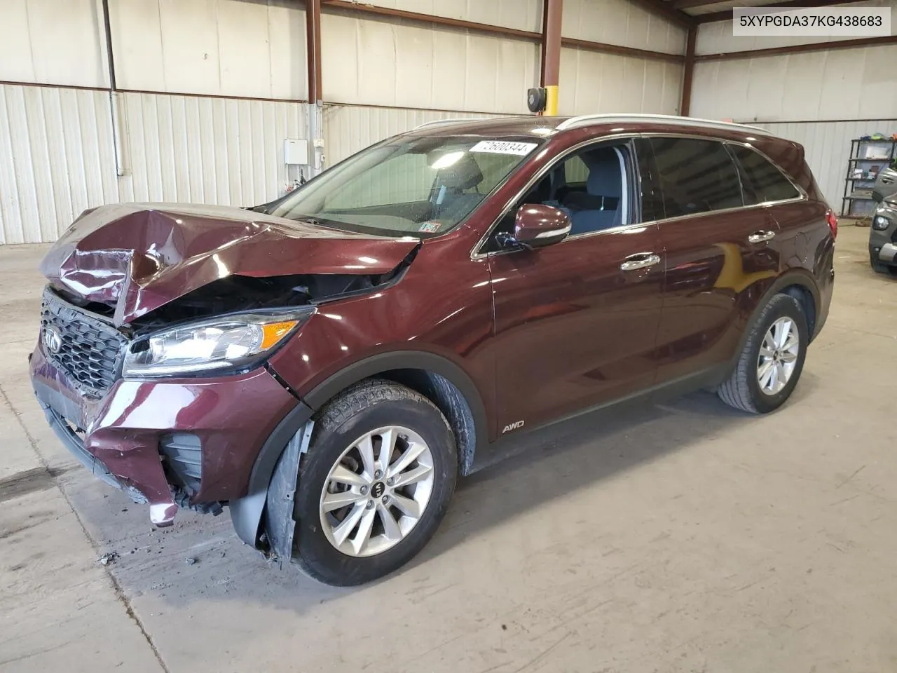 2019 Kia Sorento L VIN: 5XYPGDA37KG438683 Lot: 72600344