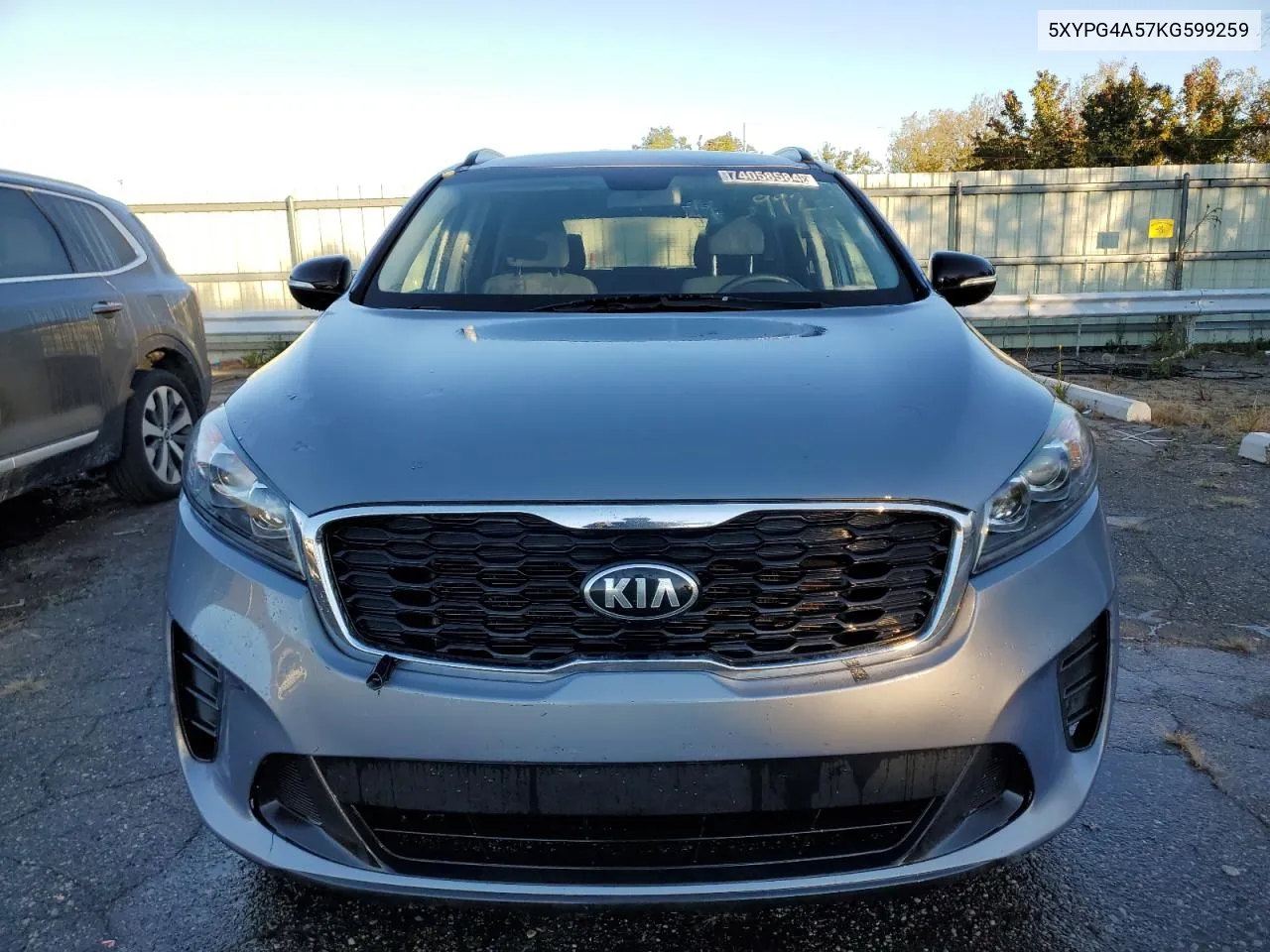 2019 Kia Sorento Lx VIN: 5XYPG4A57KG599259 Lot: 74058584