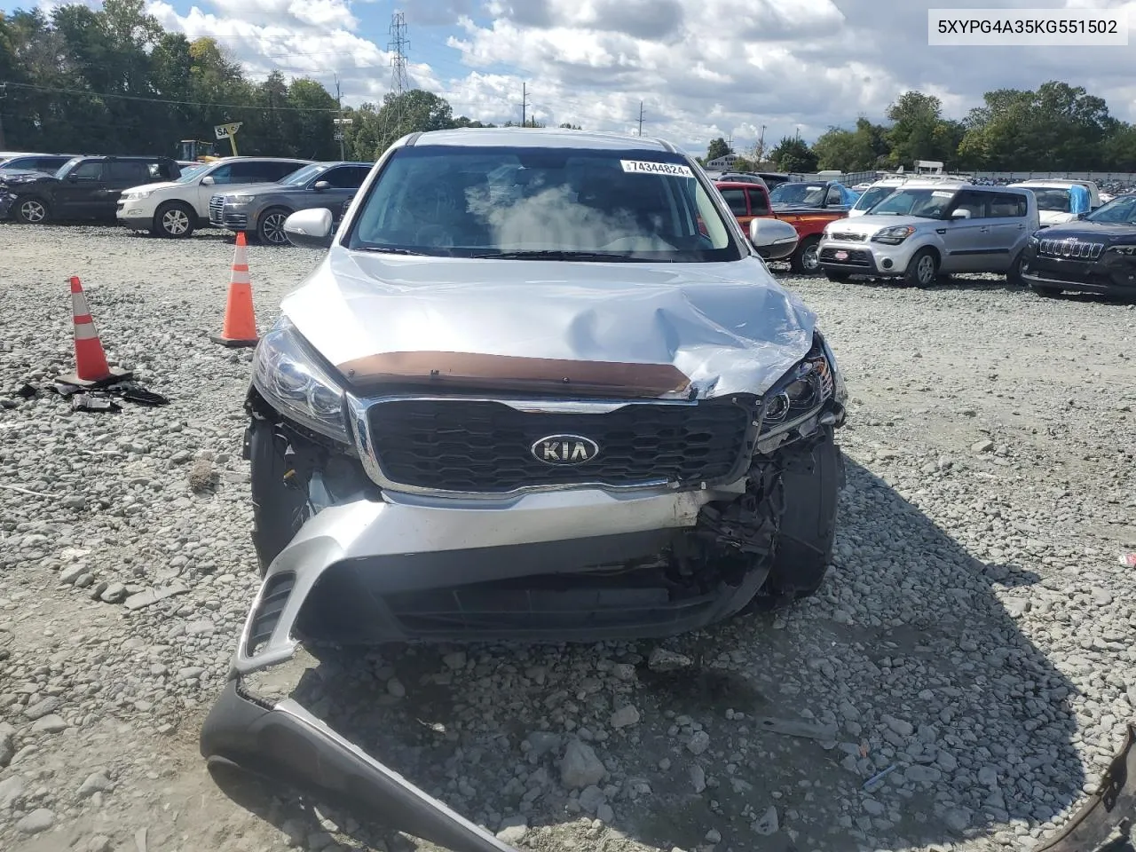 2019 Kia Sorento L VIN: 5XYPG4A35KG551502 Lot: 74344824