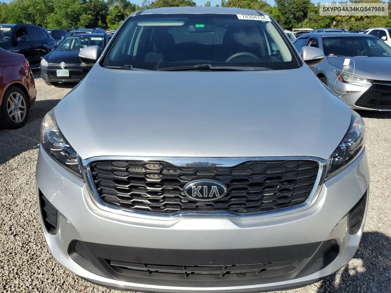 5XYPG4A34KG547988 2019 Kia Sorento L