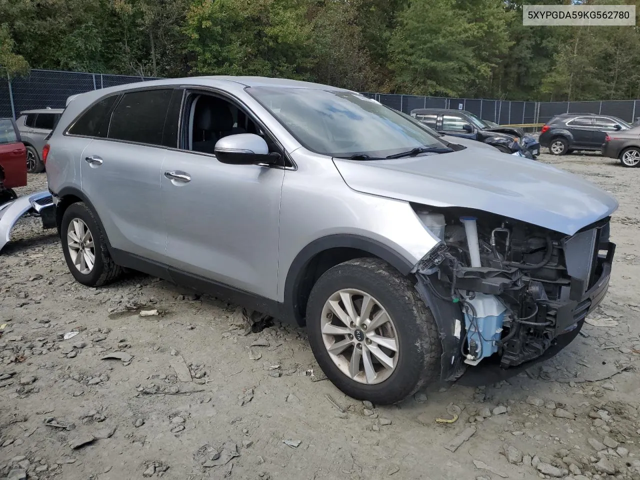 2019 Kia Sorento Lx VIN: 5XYPGDA59KG562780 Lot: 74527184