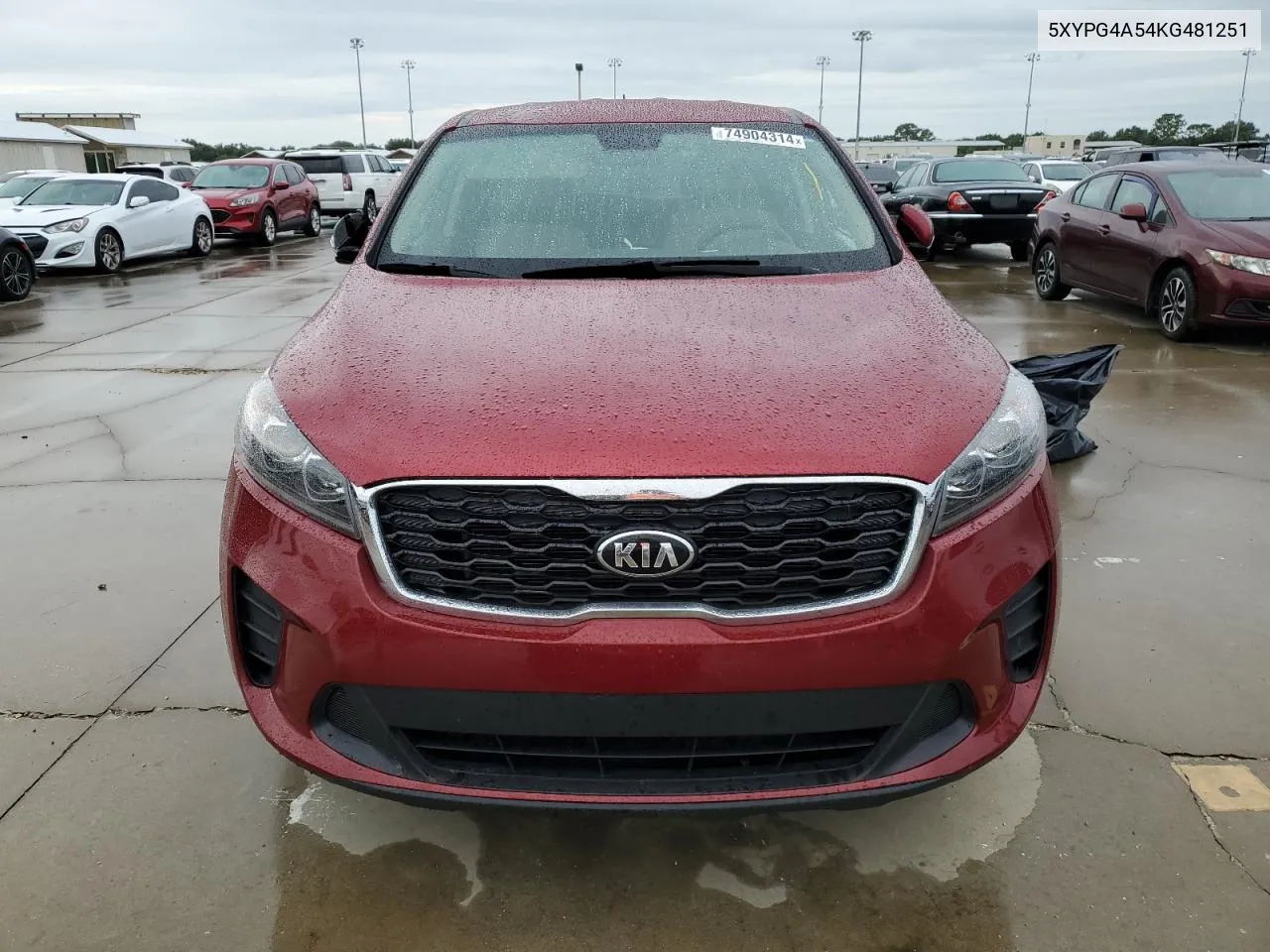 2019 Kia Sorento Lx VIN: 5XYPG4A54KG481251 Lot: 74904314