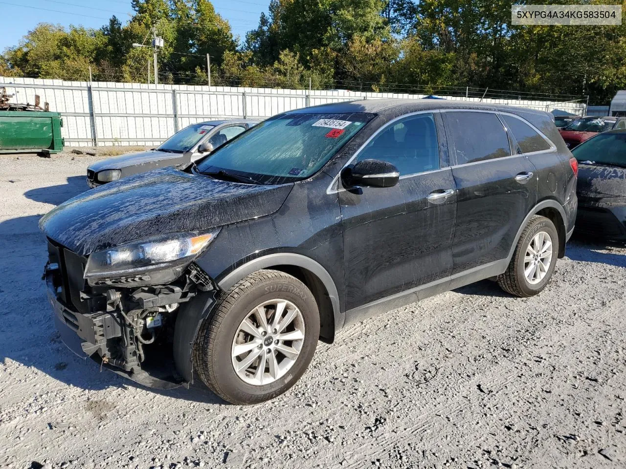 2019 Kia Sorento L VIN: 5XYPG4A34KG583504 Lot: 75435154