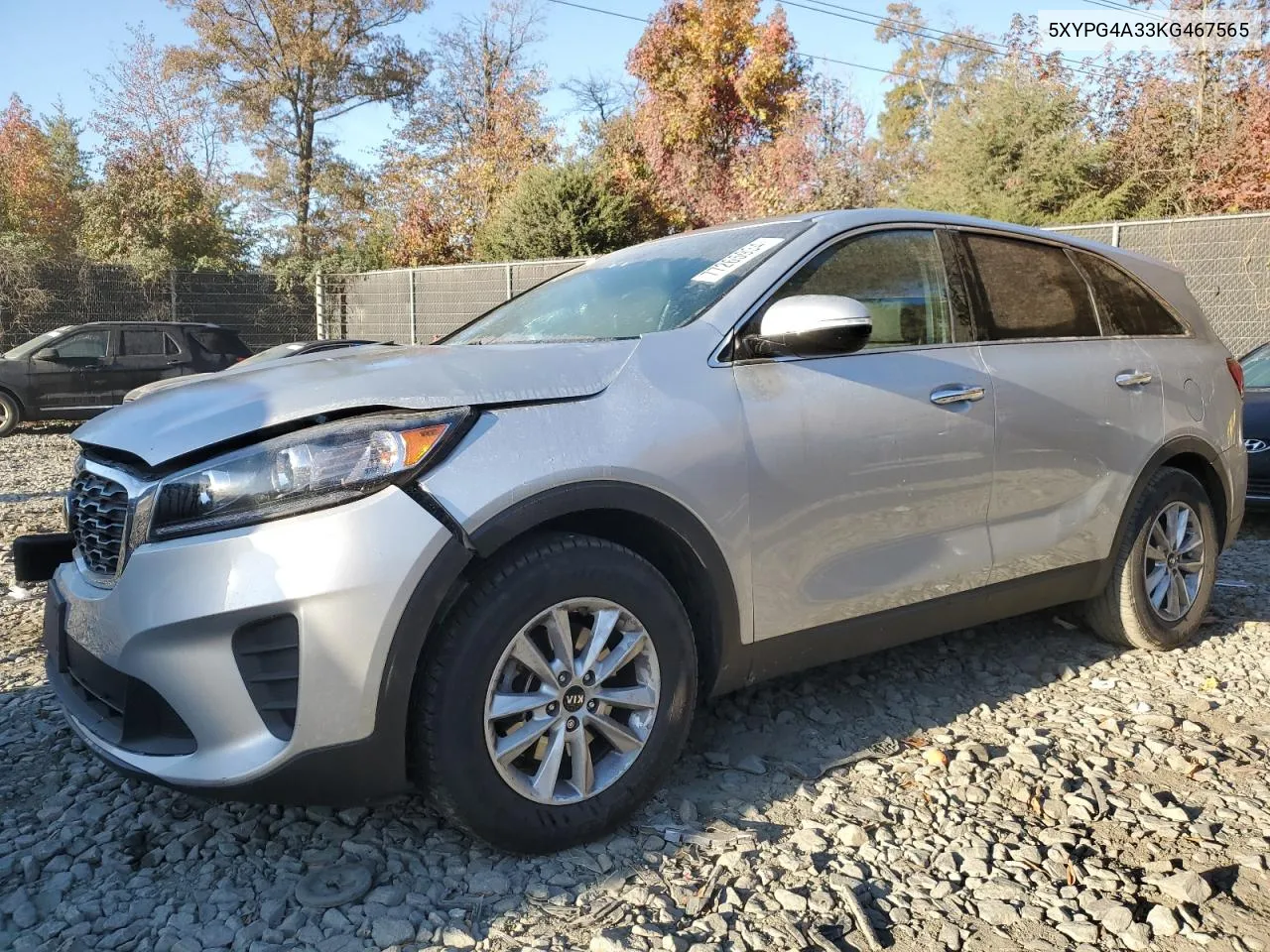 2019 Kia Sorento L VIN: 5XYPG4A33KG467565 Lot: 77265934