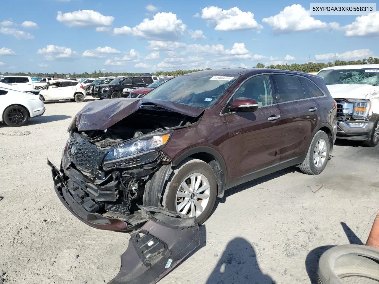 2019 Kia Sorento L VIN: 5XYPG4A3XKG568313 Lot: 77906634