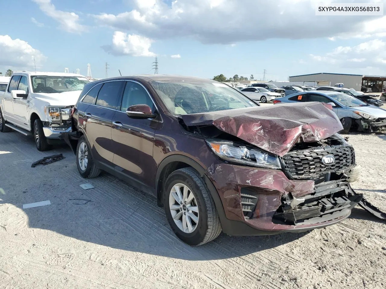 2019 Kia Sorento L VIN: 5XYPG4A3XKG568313 Lot: 77906634