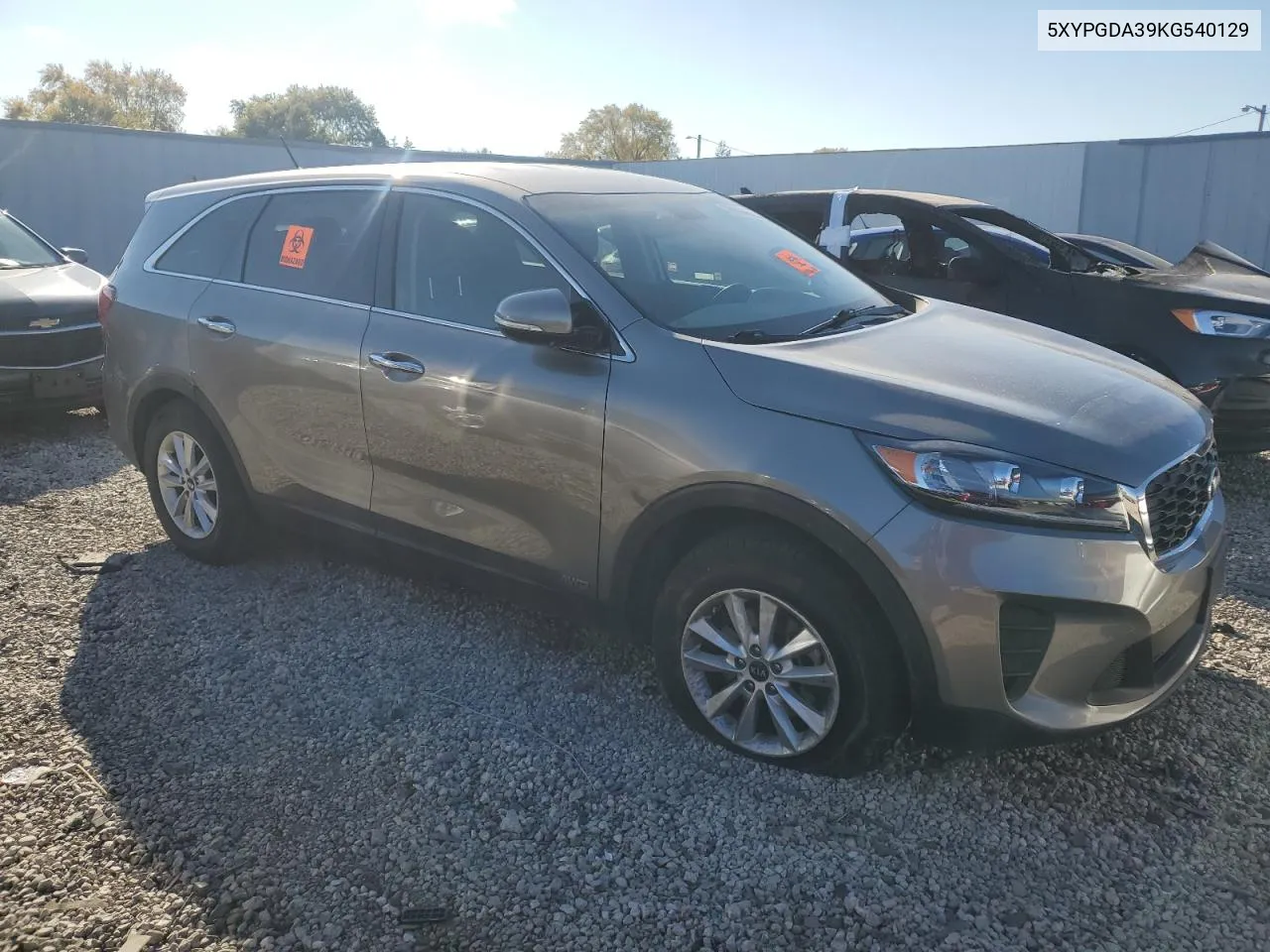 2019 Kia Sorento L VIN: 5XYPGDA39KG540129 Lot: 78909974