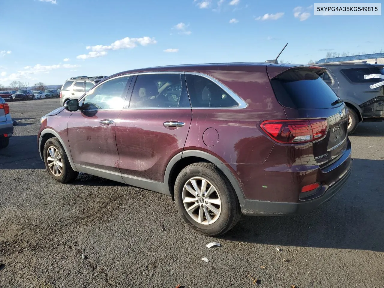 2019 Kia Sorento L VIN: 5XYPG4A35KG549815 Lot: 79417234