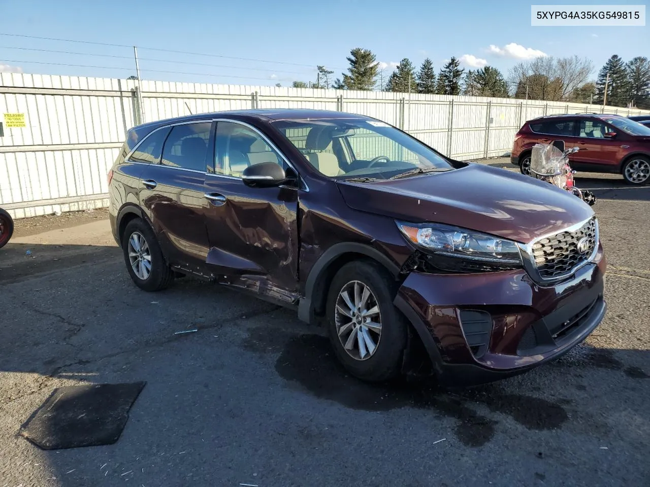 2019 Kia Sorento L VIN: 5XYPG4A35KG549815 Lot: 79417234