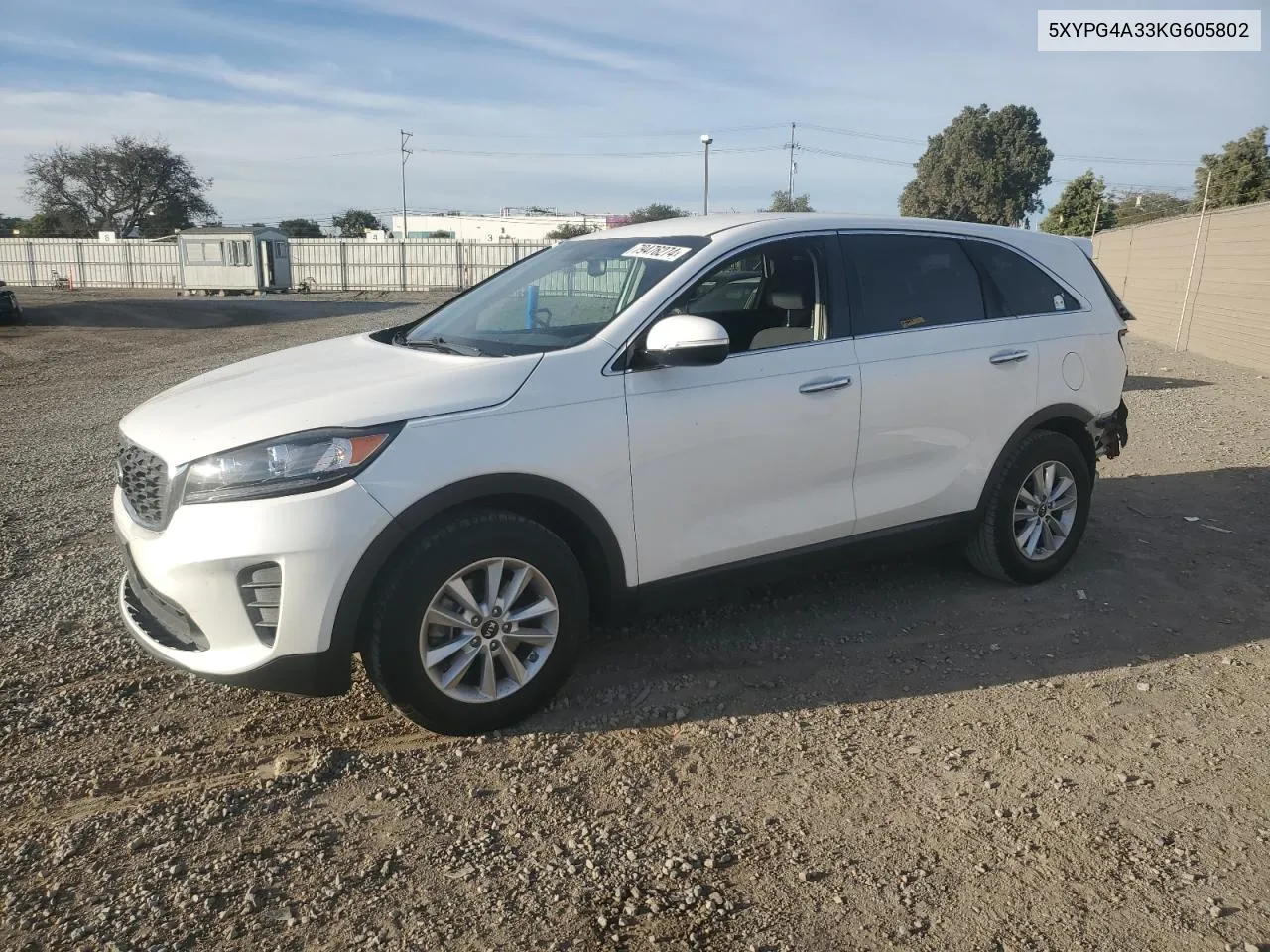 2019 Kia Sorento L VIN: 5XYPG4A33KG605802 Lot: 79476274