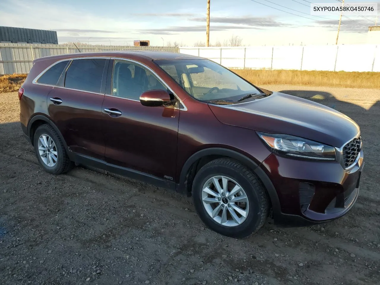 2019 Kia Sorento Lx VIN: 5XYPGDA58KG450746 Lot: 80006524